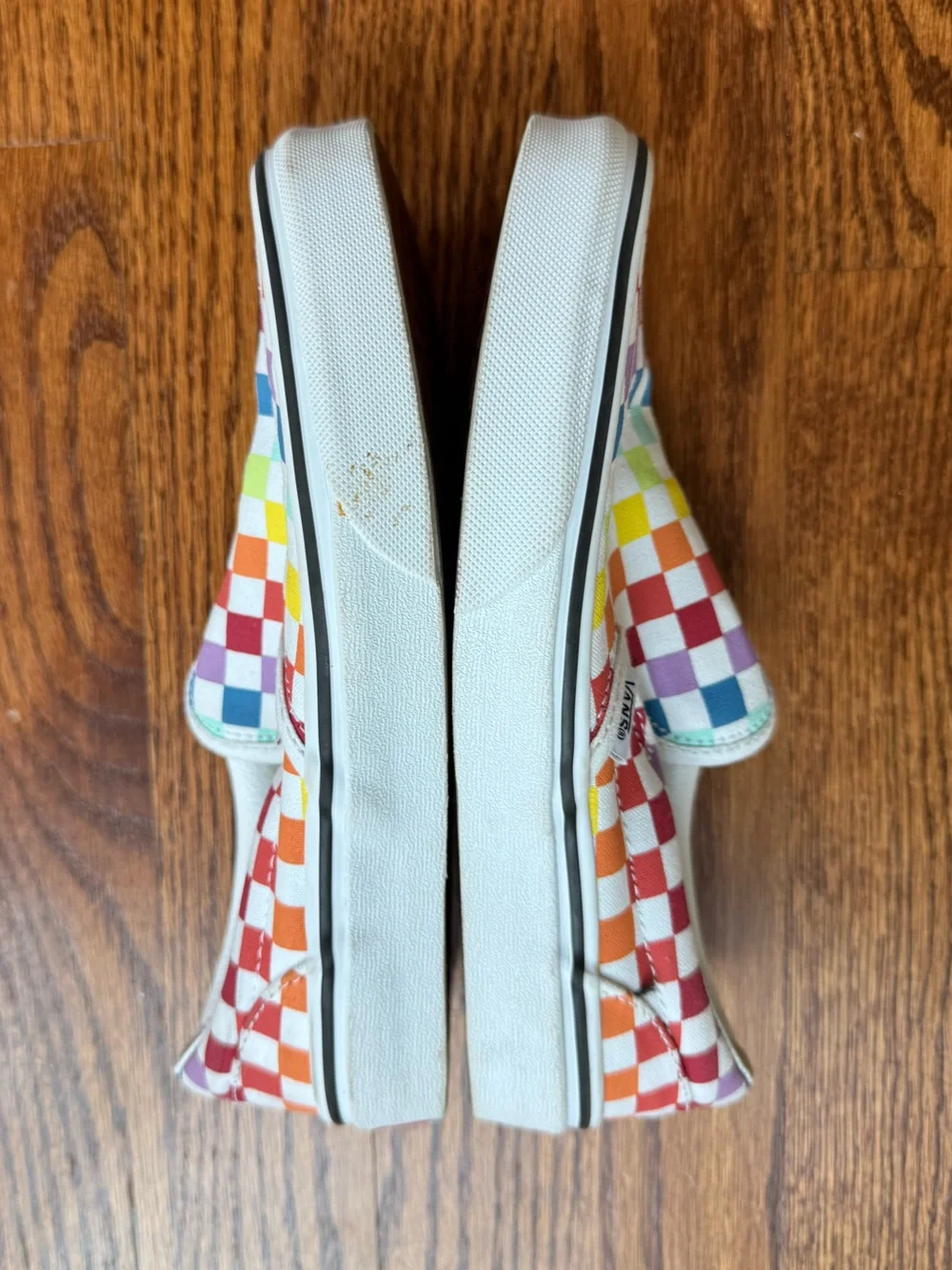 Vans Rainbow Checkerboard Slip-On Sneakers Sz 3